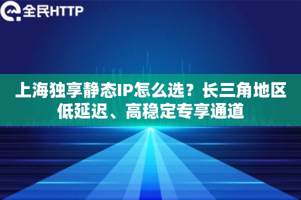 上海独享静态IP怎么选？长三角地区低延迟、高稳定专享通道