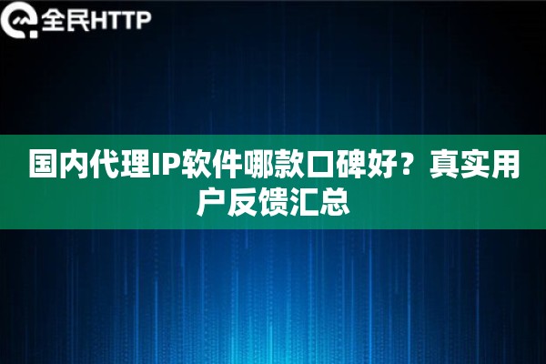 国内代理IP软件哪款口碑好?真实用户反馈汇总 国内代理IP软件哪款口碑好?真实用户反馈汇总