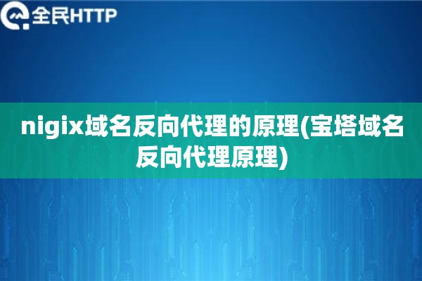 nigix域名反向代理的原理(宝塔域名反向代理原理)
