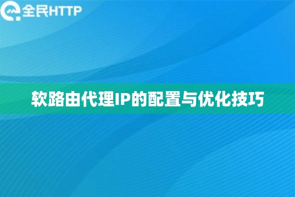 软路由代理IP的配置与优化技巧 软路由代理IP的配置与优化技巧