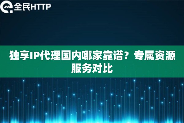 独享IP代理国内哪家靠谱?专属资源服务对比 独享IP代理国内哪家靠谱?专属资源服务对比
