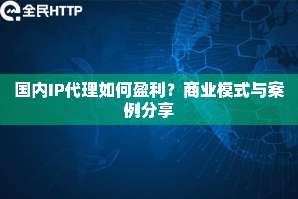 国内IP代理如何盈利?商业模式与案例分享 国内IP代理如何盈利?商业模式与案例分享