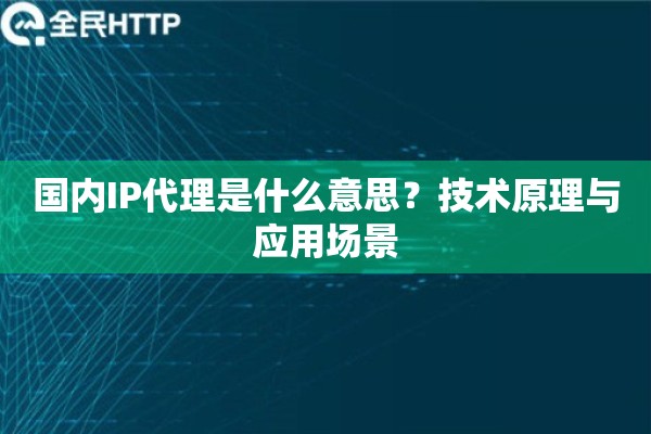 国内IP代理是什么意思？技术原理与应用场景