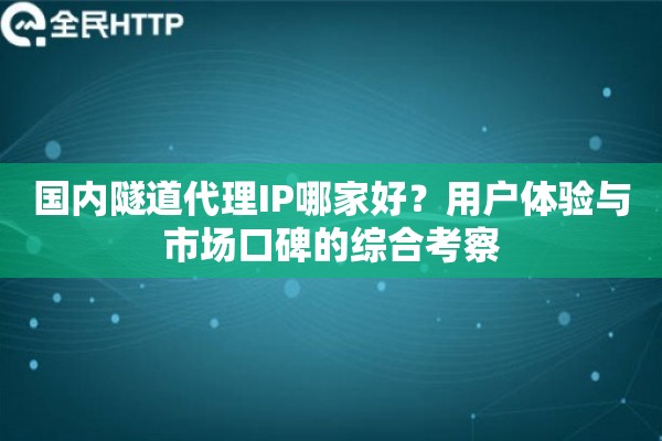 国内隧道代理IP哪家好？用户体验与市场口碑的综合考察