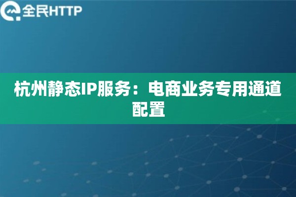 杭州静态IP服务：电商业务专用通道配置