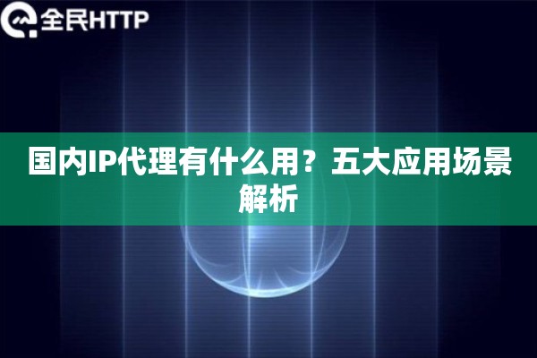 国内IP代理有什么用？五大应用场景解析
