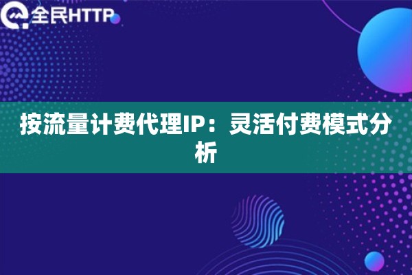 按流量计费代理IP：灵活付费模式分析