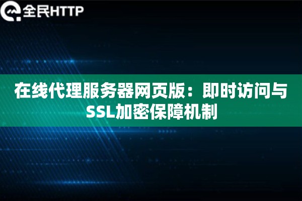 在线代理服务器网页版:即时访问与SSL加密保障机制 在线代理服务器网页版:即时访问与SSL加密保障机制