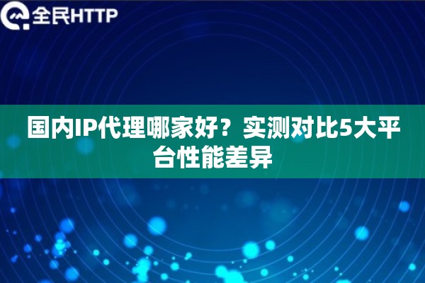 国内IP代理哪家好？实测对比5大平台性能差异