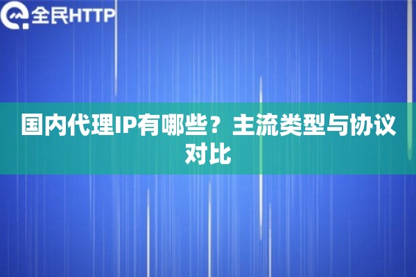 国内代理IP有哪些？主流类型与协议对比