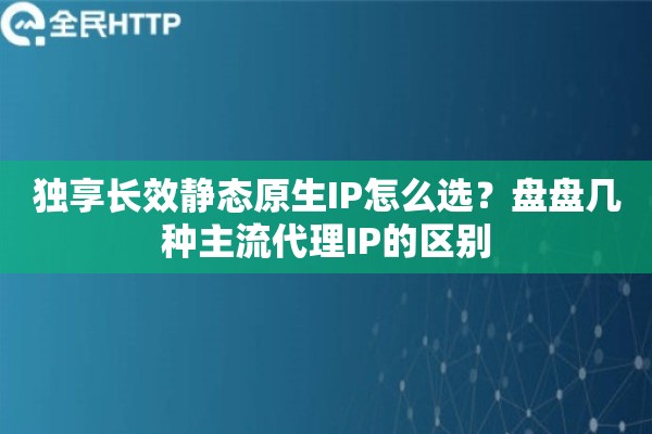 独享长效静态原生IP怎么选？盘盘几种主流代理IP的区别