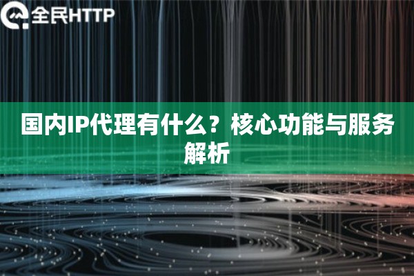 国内IP代理有什么？核心功能与服务解析