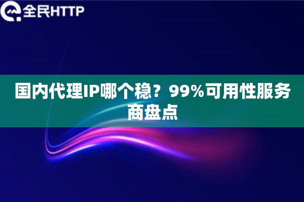 国内代理IP哪个稳？99%可用性服务商盘点