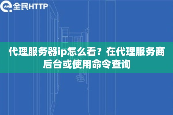 代理服务器ip怎么看?在代理服务商后台或使用命令查询 代理服务器ip怎么看?在代理服务商后台或使用命令查询