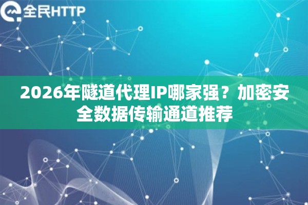 2026年隧道代理IP哪家强？加密安全数据传输通道推荐