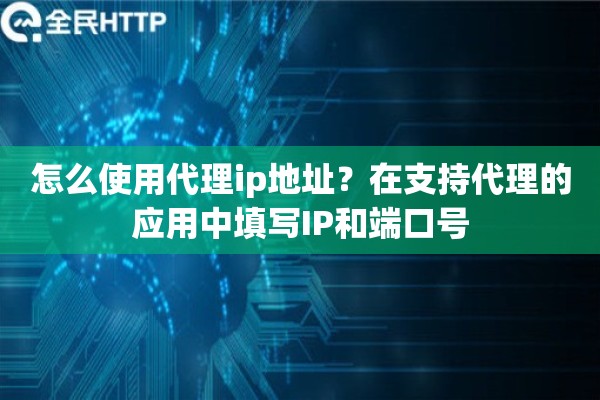 怎么使用代理ip地址?在支持代理的应用中填写IP和端口号 怎么使用代理ip地址?在支持代理的应用中填写IP和端口号