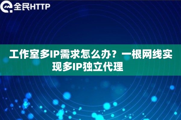 工作室多IP需求怎么办?一根网线实现多IP独立代理 工作室多IP需求怎么办?一根网线实现多IP独立代理