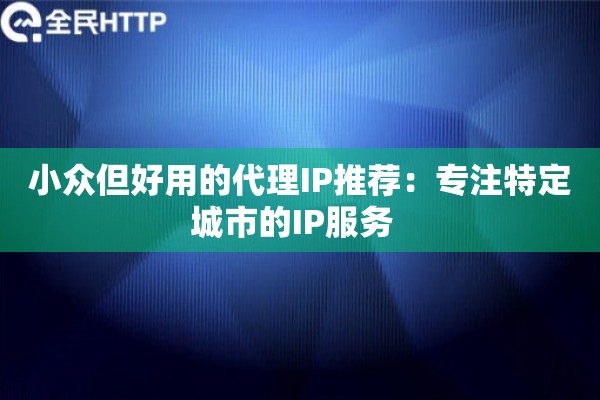 小众但好用的代理IP推荐：专注特定城市的IP服务  