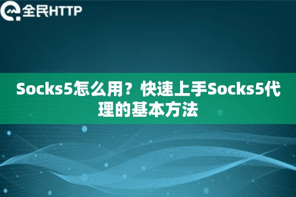 Socks5怎么用？快速上手Socks5代理的基本方法