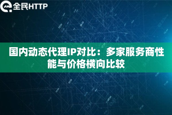 国内动态代理IP对比：多家服务商性能与价格横向比较