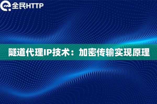 隧道代理IP技术：加密传输实现原理