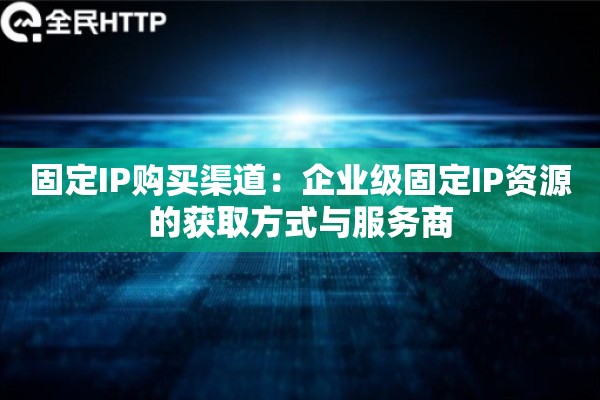 固定IP购买渠道：企业级固定IP资源的获取方式与服务商