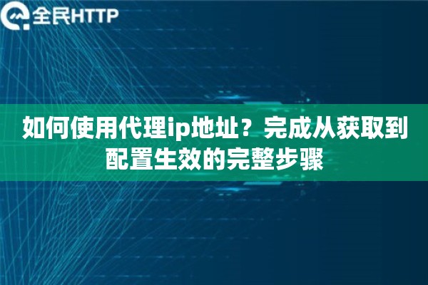 如何使用代理ip地址？完成从获取到配置生效的完整步骤