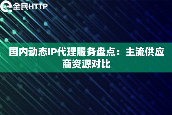 国内动态IP代理服务盘点：主流供应商资源对比