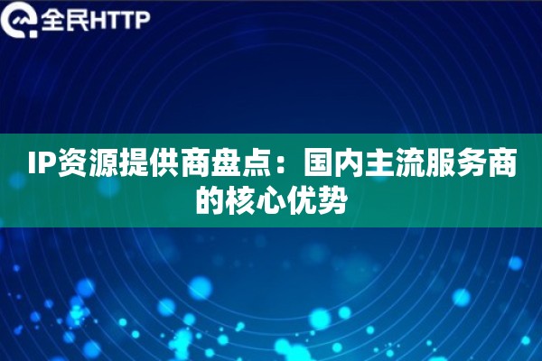 IP资源提供商盘点：国内主流服务商的核心优势