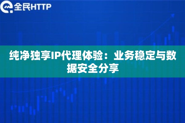 纯净独享IP代理体验：业务稳定与数据安全分享