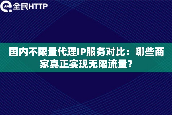 国内不限量代理IP服务对比：哪些商家真正实现无限流量？