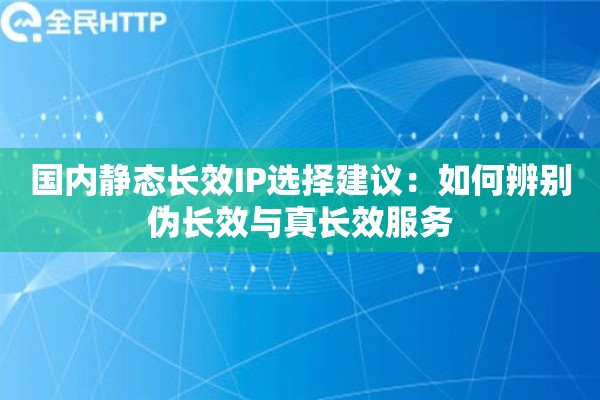 国内静态长效IP选择建议：如何辨别伪长效与真长效服务