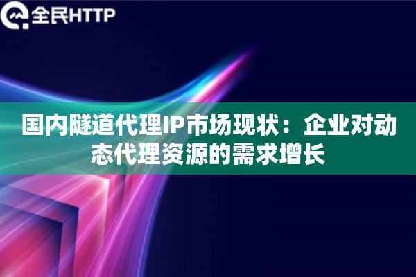国内隧道代理IP市场现状：企业对动态代理资源的需求增长