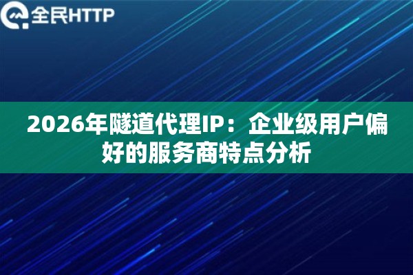 2026年隧道代理IP：企业级用户偏好的服务商特点分析
