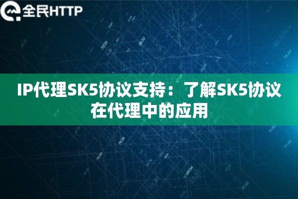 IP代理SK5协议支持：了解SK5协议在代理中的应用