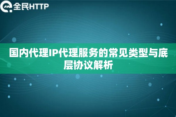国内代理IP代理服务的常见类型与底层协议解析