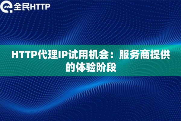 HTTP代理IP试用机会：服务商提供的体验阶段