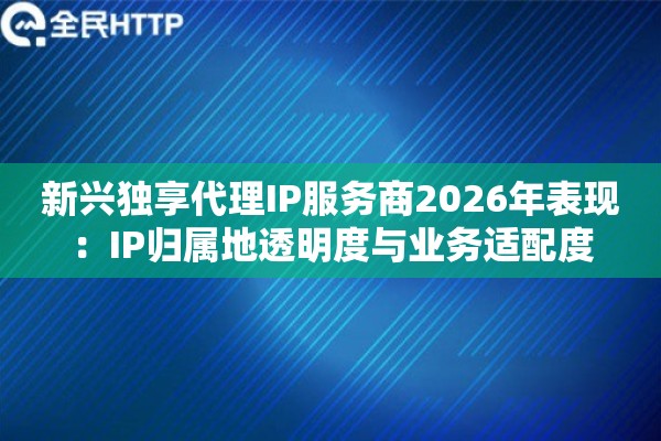 新兴独享代理IP服务商2026年表现：IP归属地透明度与业务适配度