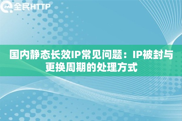 国内静态长效IP常见问题：IP被封与更换周期的处理方式