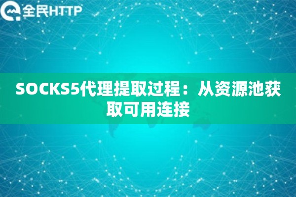 SOCKS5代理提取过程：从资源池获取可用连接