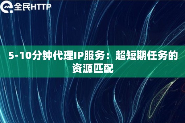 5-10分钟代理IP服务：超短期任务的资源匹配