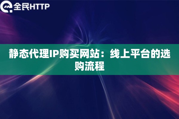 静态代理IP购买网站：线上平台的选购流程