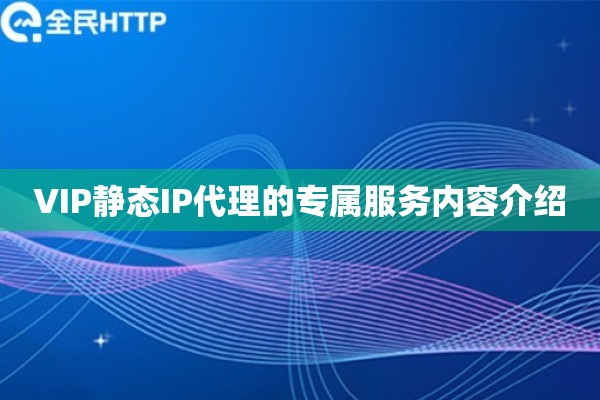VIP静态IP代理的专属服务内容介绍