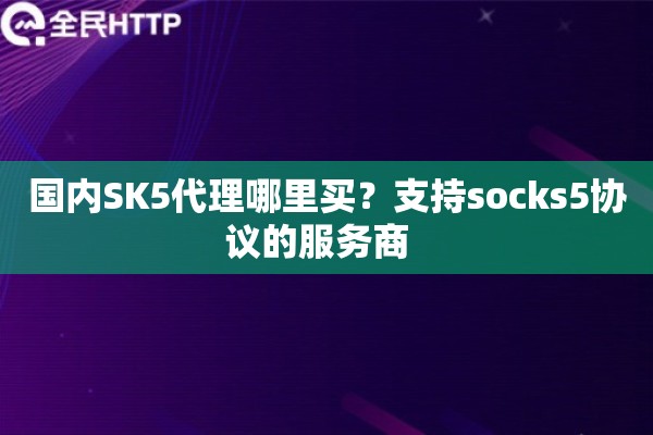 国内SK5代理哪里买？支持socks5协议的服务商  