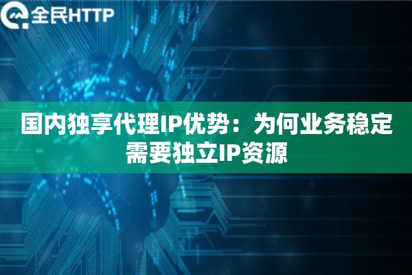 国内独享代理IP优势：为何业务稳定需要独立IP资源