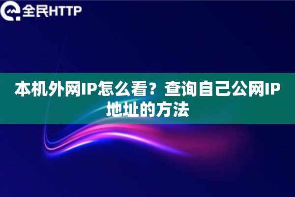 本机外网IP怎么看？查询自己公网IP地址的方法