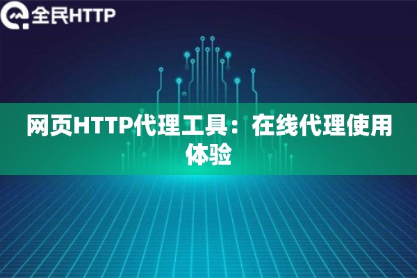 网页HTTP代理工具：在线代理使用体验
