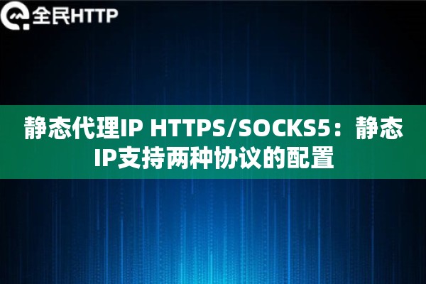 静态代理IP HTTPS/SOCKS5：静态IP支持两种协议的配置