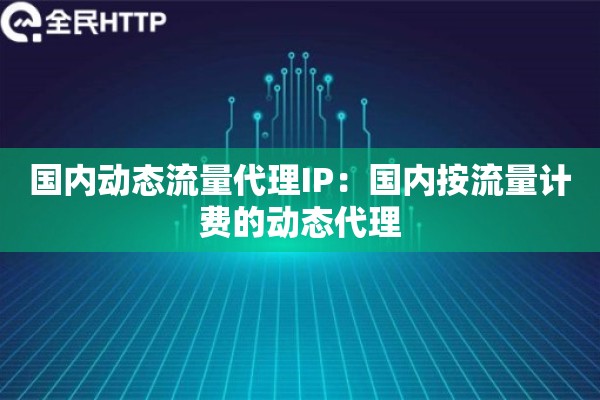 国内动态流量代理IP：国内按流量计费的动态代理