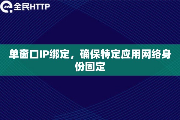 单窗口IP绑定，确保特定应用网络身份固定
